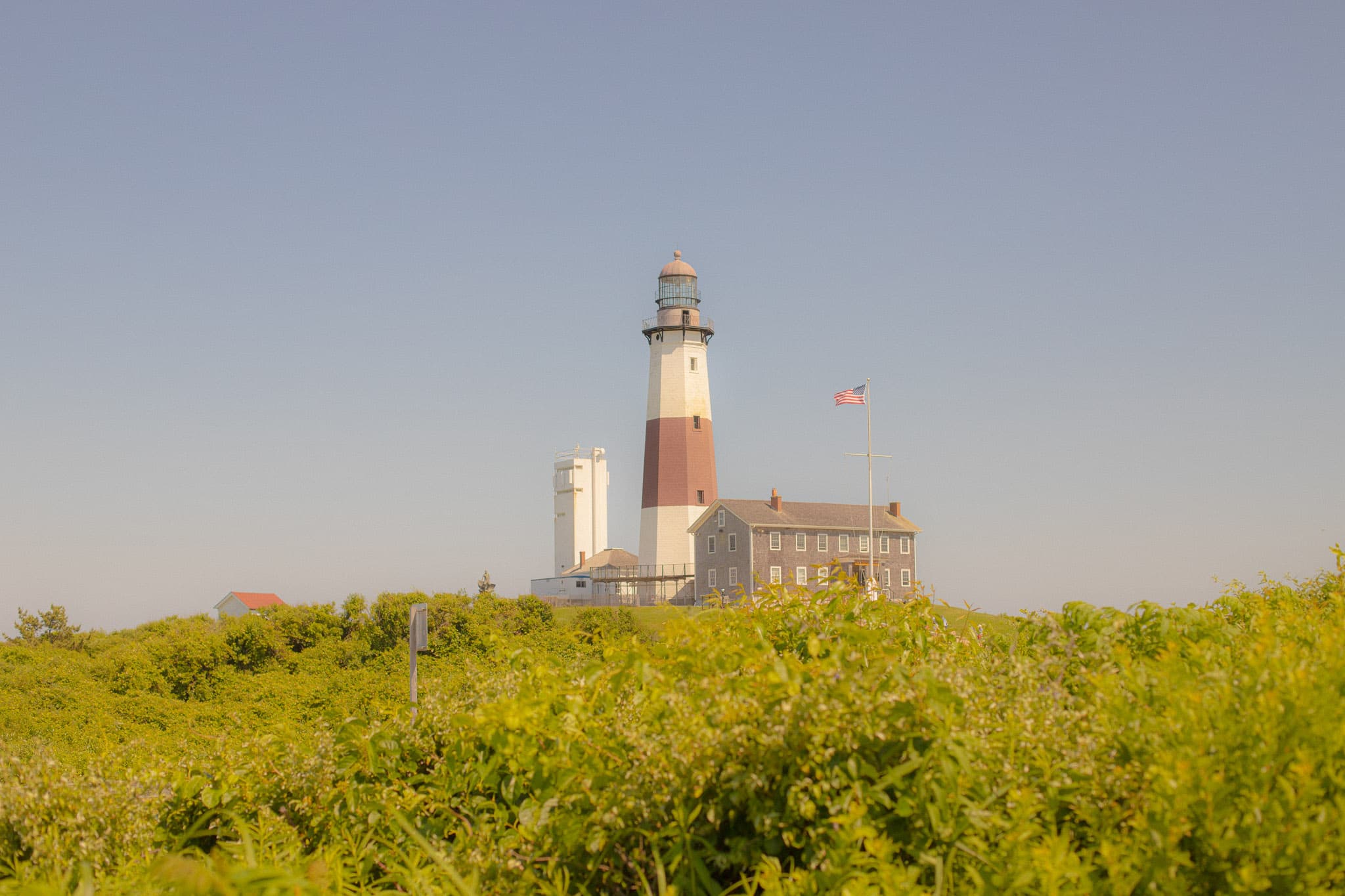 A picture of a lighthouse at the end of Long Island, located at Montauk, NY.